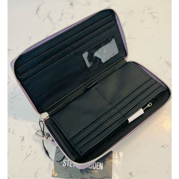 Steve Madden Wallet Wristlet Lavender Purple Zip Around Smartphone Organizer - Picture 2 of 5